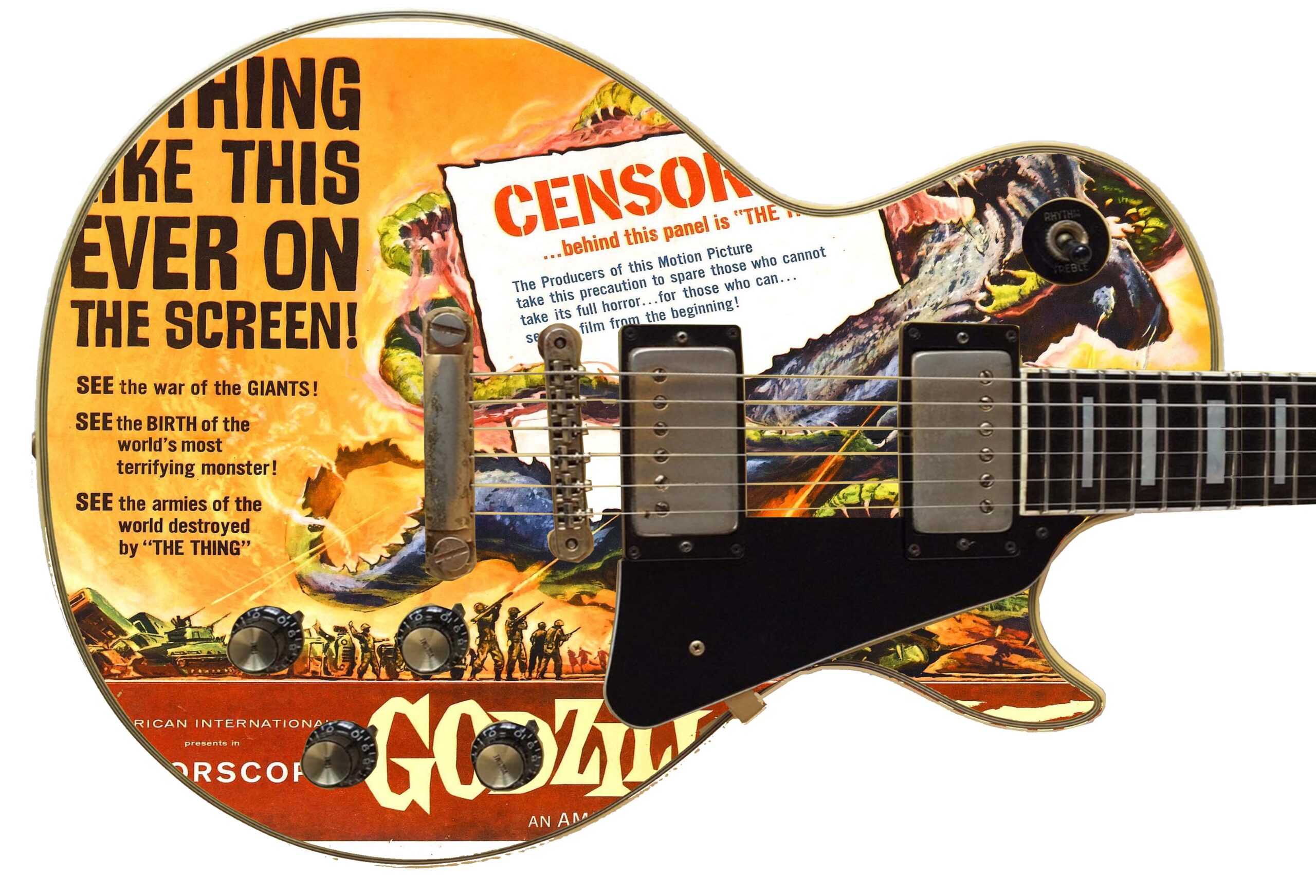 Guitar Wrap Axe Skin - Godzilla vs the Thing - 626 - Sticka Steve's